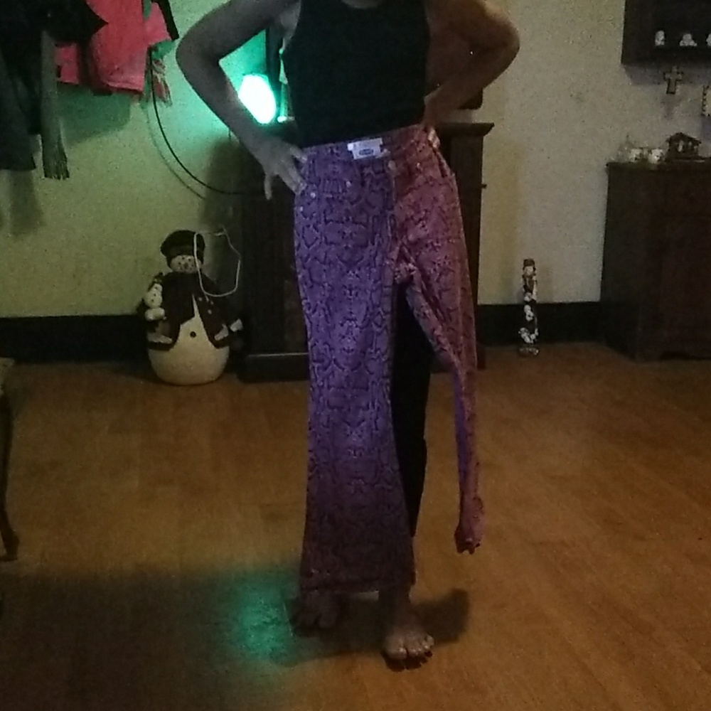 Pink and black jeans